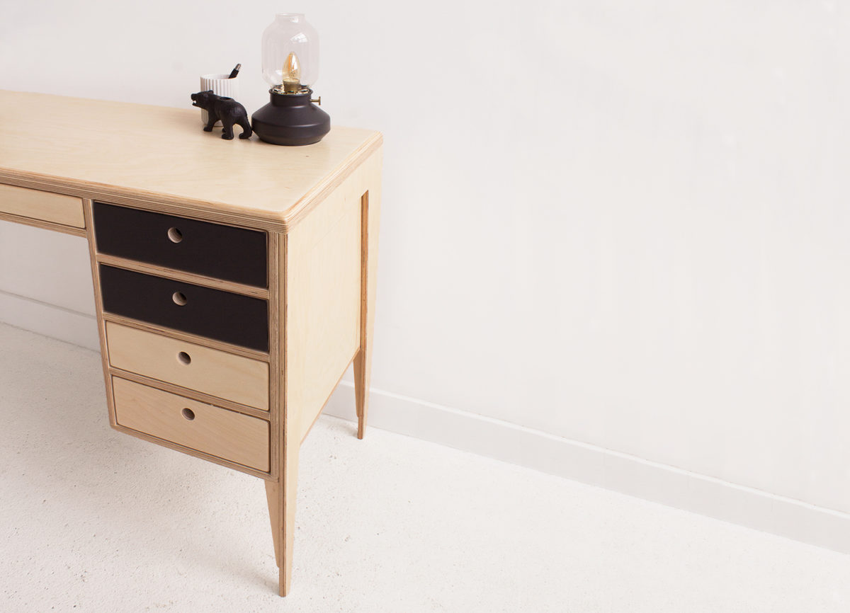 wood republic drewniane biurko z drewna sklejki z szufladami do biura pokoju