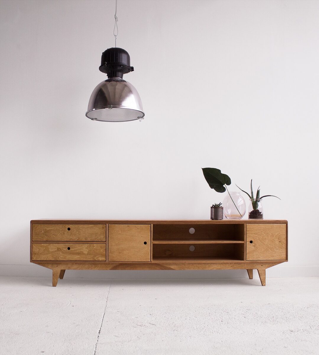 dąb dębowa szafka rtv loft midcentury oak tv cabinet furniture