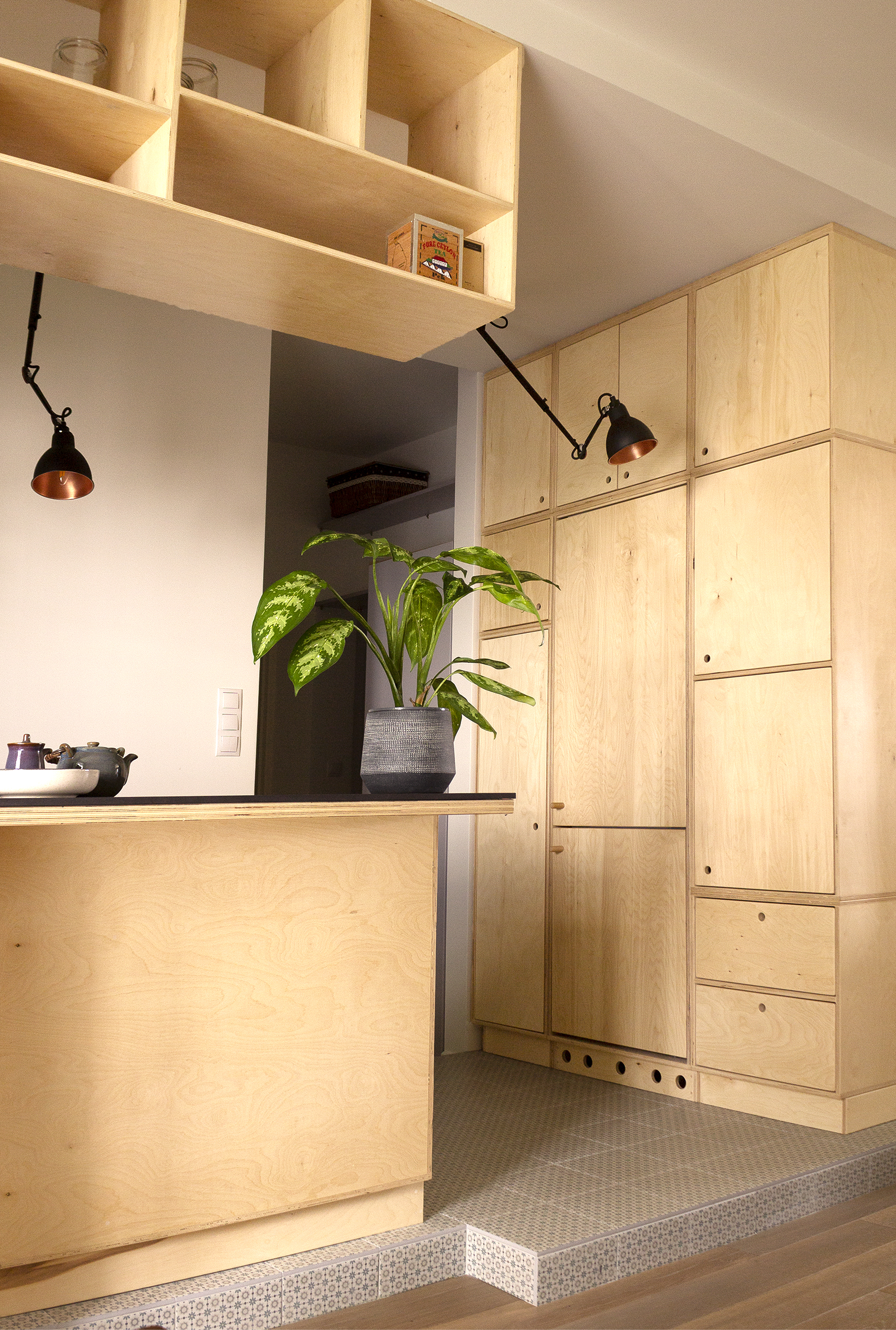kitchen bespoke built-in plywood