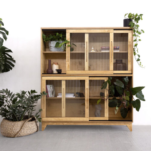 witryna przeszklona sklejka plywood glazed showcase