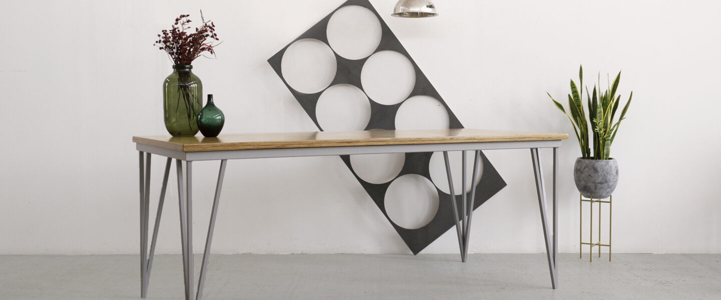 stół metal sklejka drewno table dining conference wood plywood