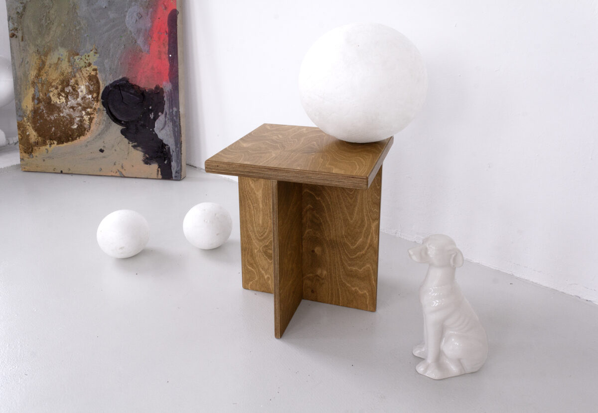 taboret stolik nocny stool nightstand table coffee sklejka plywood bauhaus japandi