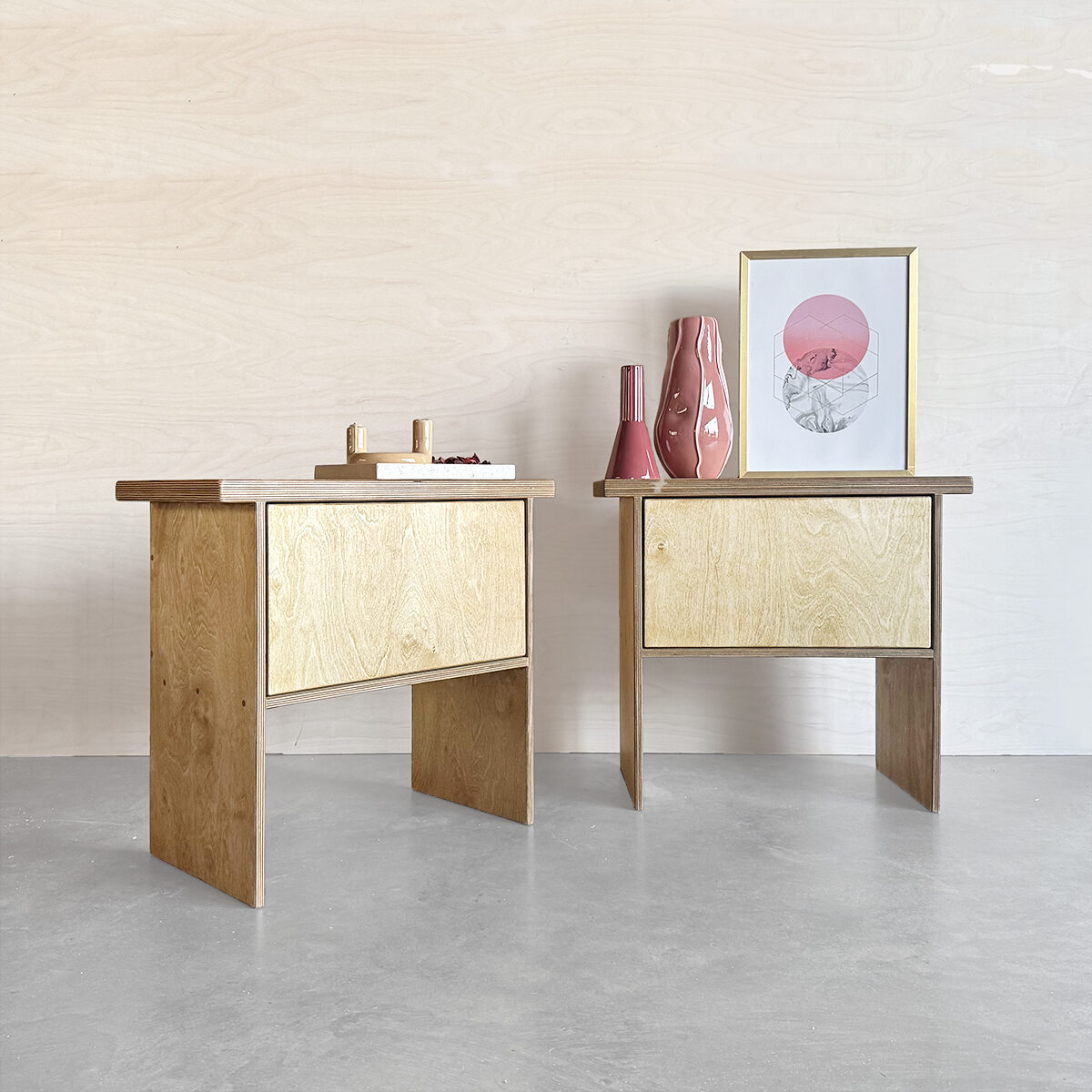 szafka nocna stolik nocny night stand table bedside plywood sklejka sklejki